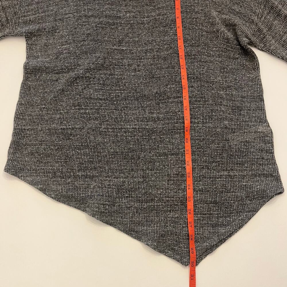 Eileen Fisher Open Knit Asymmetric Sweater M Cotton Melange Mesh Lagenlook Grung - Picture 11 of 11